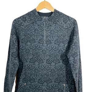 Cynthia Rowley Knit Mock Neck Sheath Dress Long Sleeve Jacquard Black - M